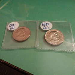 Set Of Two (S) Mint 1980 Susan B Anthony Dollar Coins