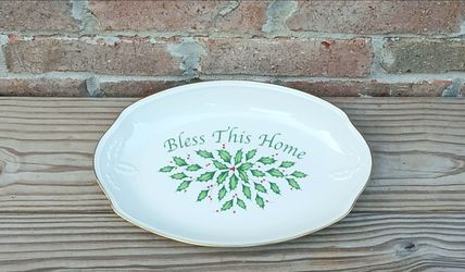 Lenox Holiday Bless This Home Bread Tray