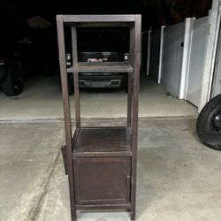 Wooden Shelf Stand With Cabinet 