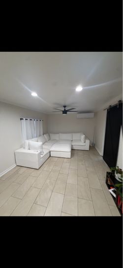 White cloud couch with ottoman