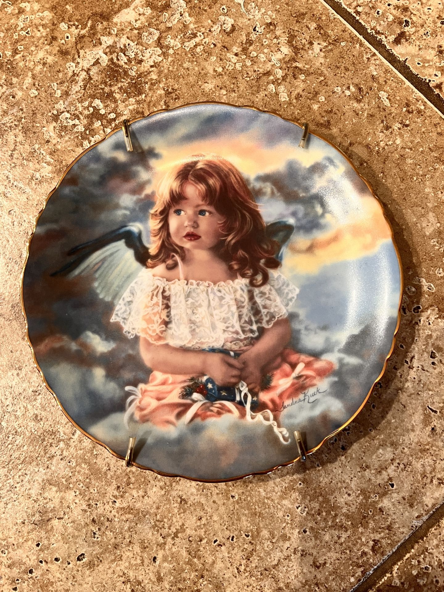 Angel Of Sharing Collector Porcelain Plate by Sandra Kuck Limited Edition