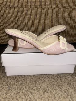 Guess Dista Pink Heels 8 Buckle Kitten