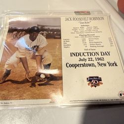 Jackie Robinson commemorative print celebrating his Baseball Hall of Fame induction.