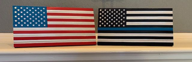 Custom-made billet aluminum American flags