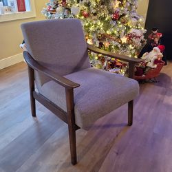 Accent chair grey wood used for staging