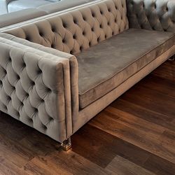 Gray Tufted Sofa