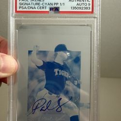 Paul Skenes 2023 Panini Rookie (RC) Autographed 1/1 #160 Card PSA 9