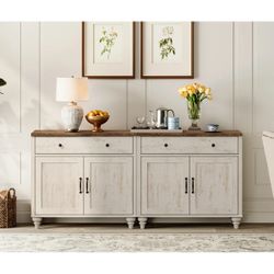 Farmhouse Sideboard Buffet Cabinet with Drawers