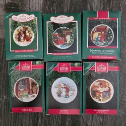 Hallmark Ornaments Collectors Plate Series Complete Set of 6 Miniature Porcelain