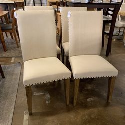 Fully Upholstered Biege Dining Chair (Set Of 4)