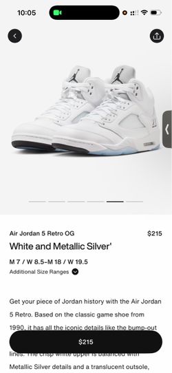 White and Metallic Silver 5s