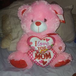 Pink I Love You Mom Teddy Bear