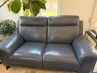 Moana Blue leather couches
