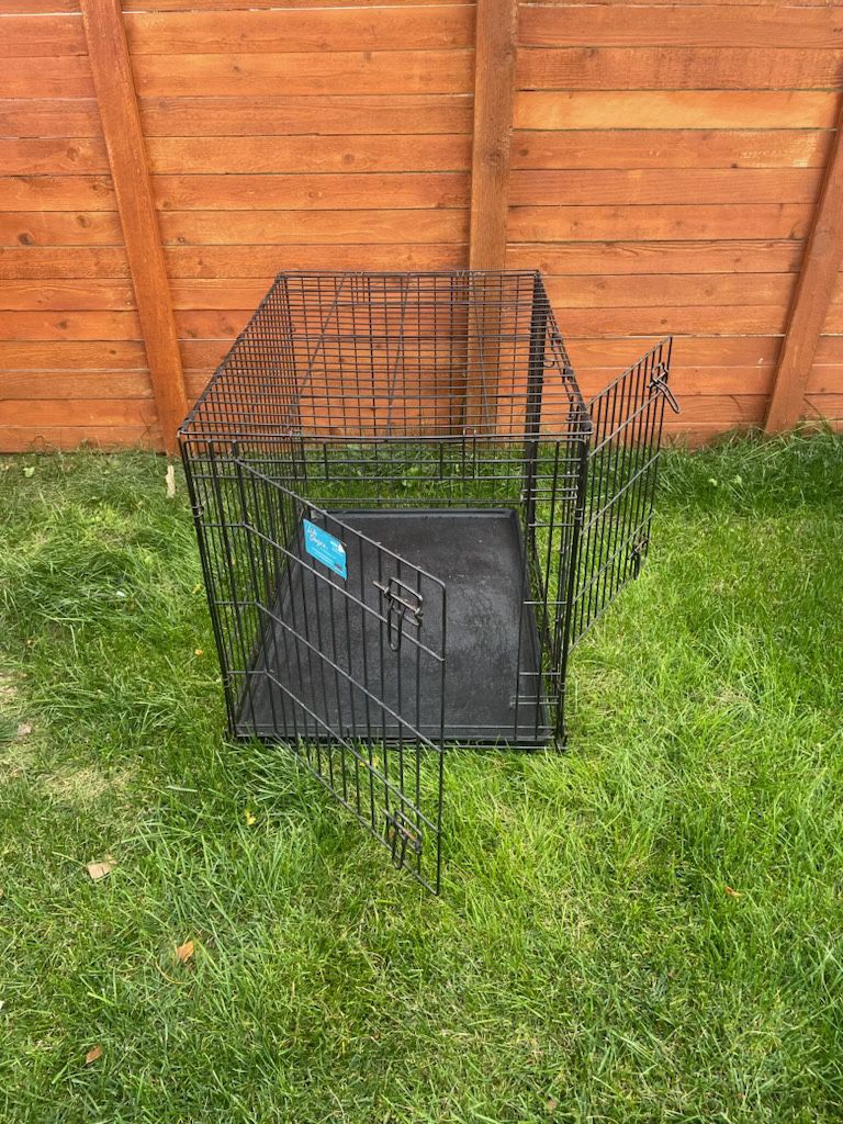 LifeStages Double Door Collapsible Wire Dog Crate- 36”L x 24”W x 27”H