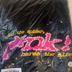 Large Pink Black Spider Hoodie