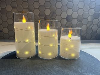 White Flameless Candles 