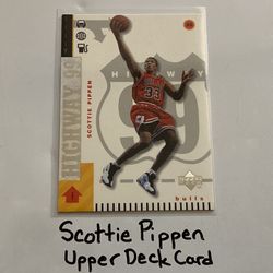 Scottie Pippen Chicago Bulls Hall of Fame Forward Upper Deck Card. 