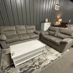 Ashley Reclining Sofa and Loveseat Velvet Bindura 