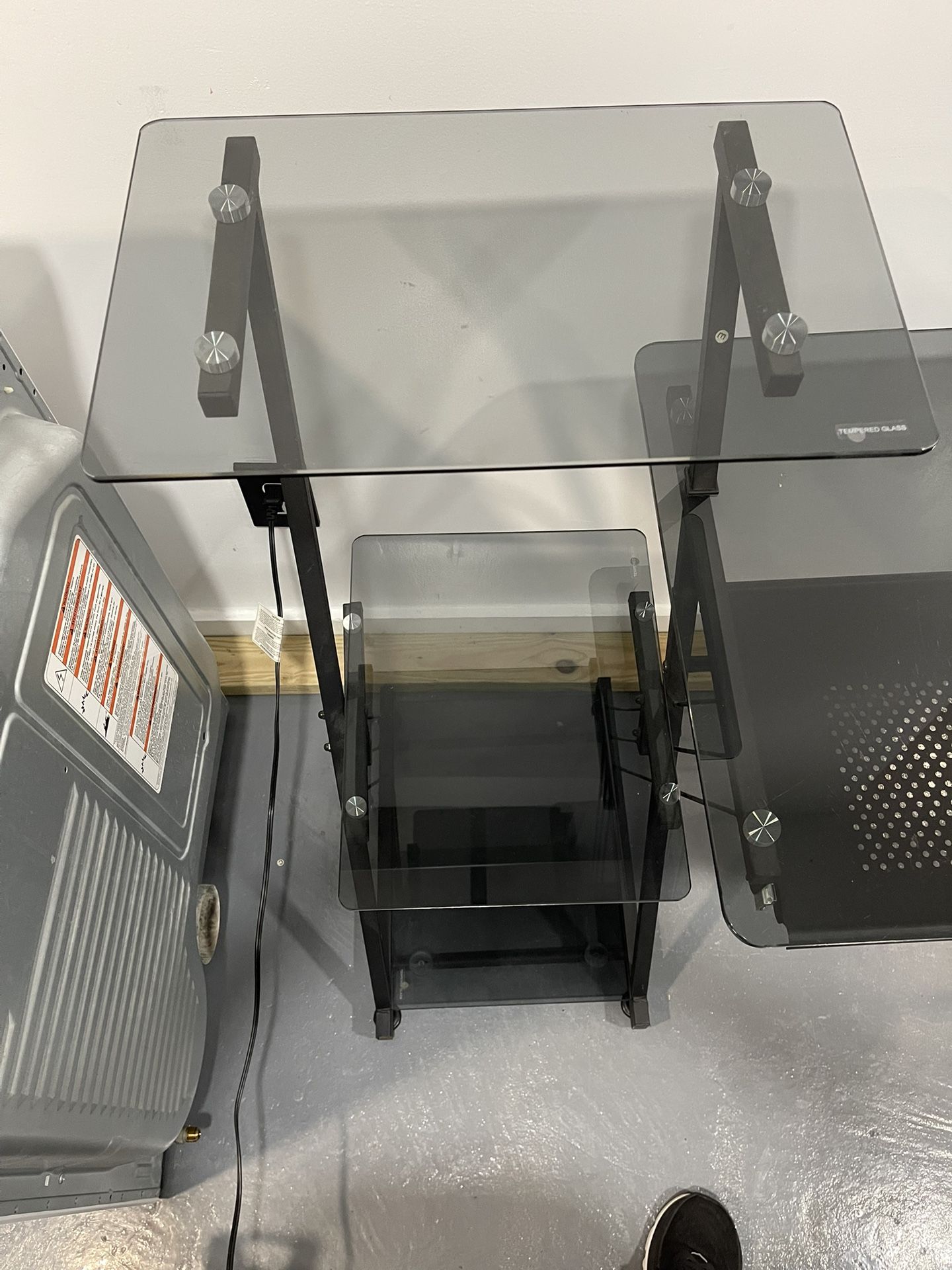 Glass desk With Shelf