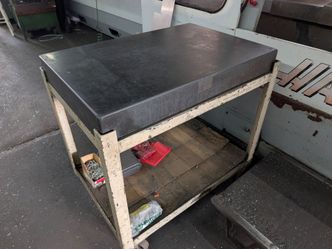 Black granite machinist inspection station - portable table - 36 x 24