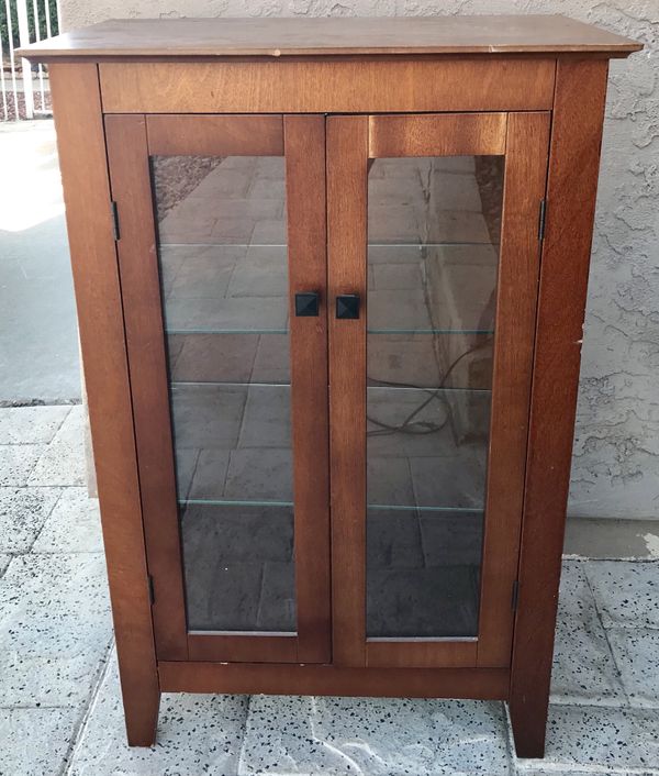 Wood Glass Shelf Lighted Display Cabinet For In Escondido Ca Wood Glass Shelf Lighted Display Cabinet For In Escondido Ca Offerup