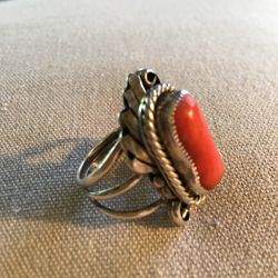 Vintage choral Navajo ring