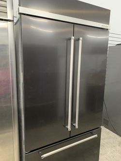 Kitchen aid built in fridge in dark stainless
