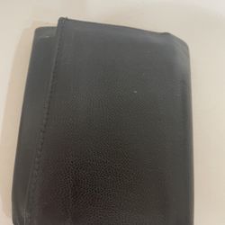 Vintage Black Leather Trifold Mens Wallet From Nashville 1998 Card Inside 