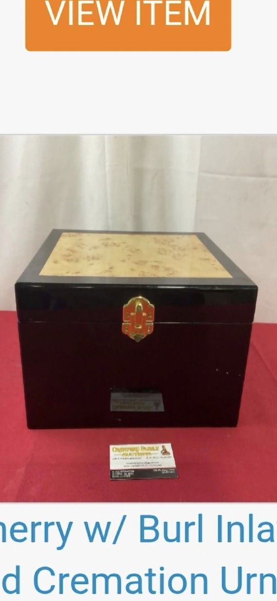 URN CHERRY WOOD WITH BURN INLAY BRAND NEW