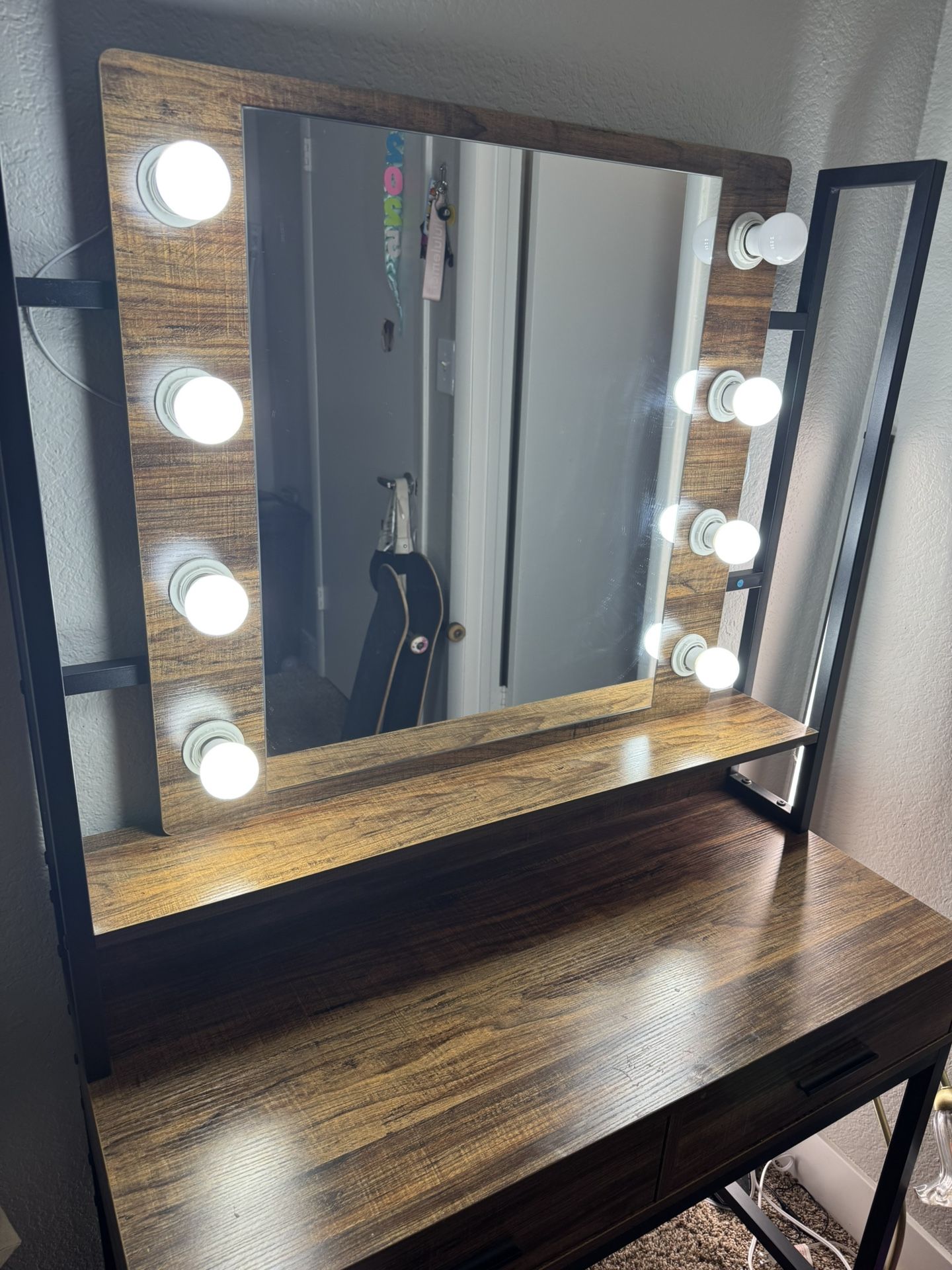 huge brown vanity