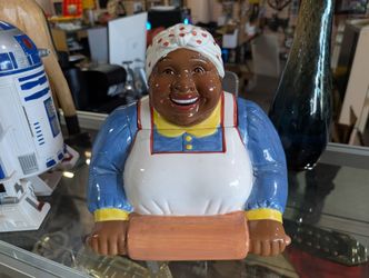 Clay Art Baking Time With Mammy Cookie Jar Hand Painted Ceramic Kitchen Americana