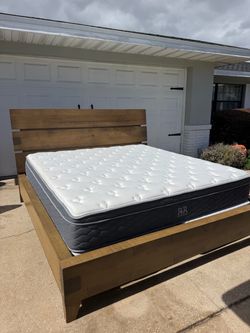 King Bed Frame with Mattress