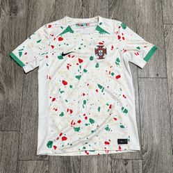 White And Green Portugal Soccer Jersey Kids Large