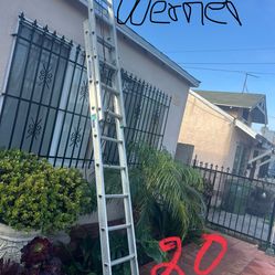 Excellent condition, 20 feet and more sizes available aluminum extension ladders