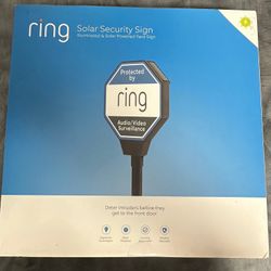 ring solar security sign- New- Never Opened 
