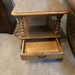 Pair of Ethan Allen Solid Wood End Tables – Classic Craftsmanship