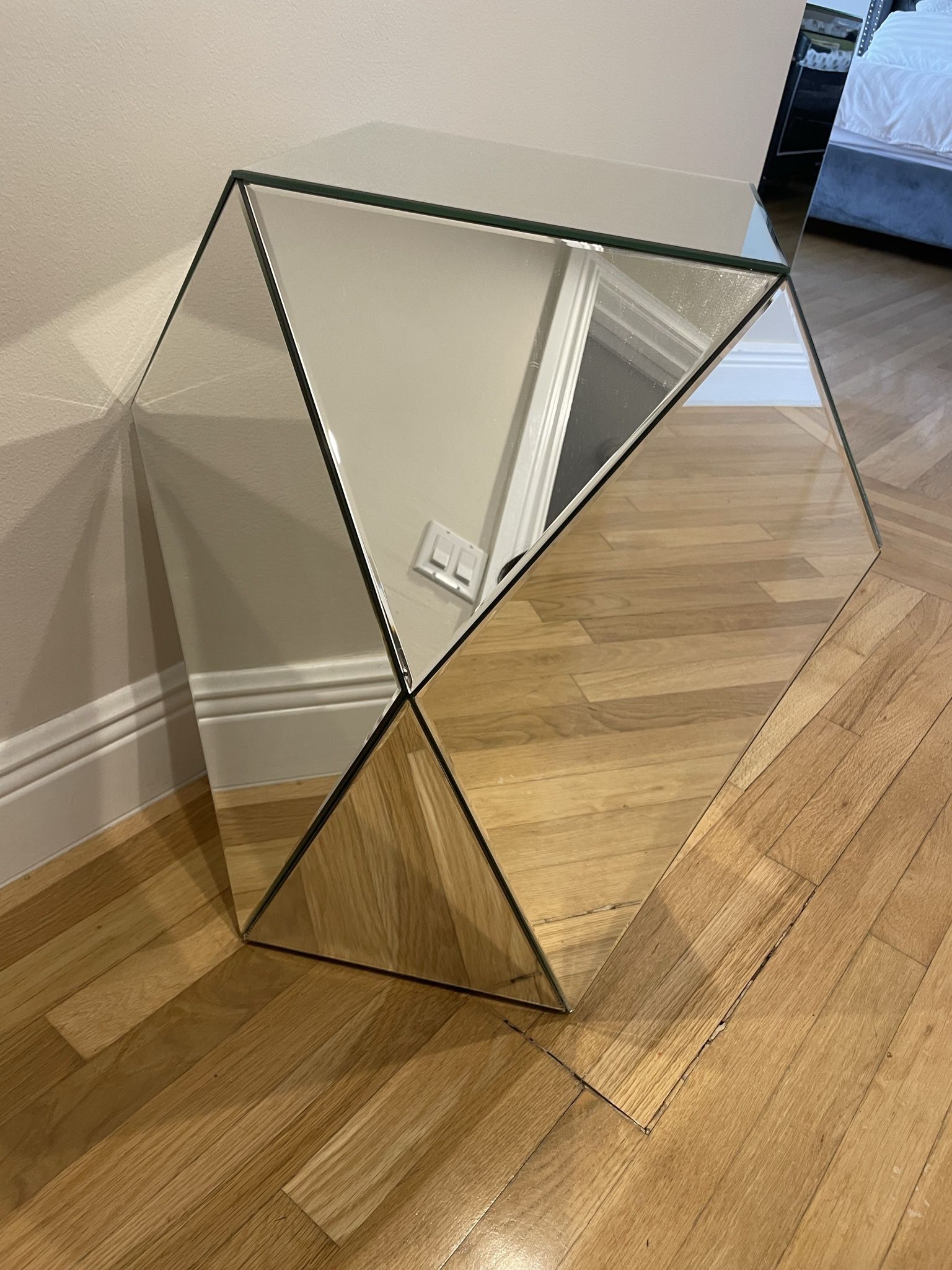 Mirrored End Table