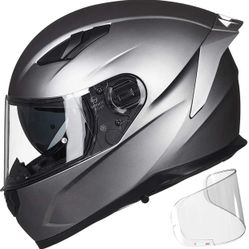 New Grey Gun Metal Dot Approved Motorcycle Helmet $120