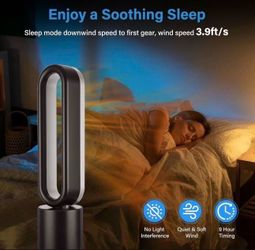 Simple Deluxe 34 Inch Bladeless Tower Fan with Remove, Heater and Fan Combo for Indoor Use, Cooling Oscillating Fan for Home Bedroom