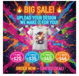 Big sale Dtf heat transfer logo upload your design we will make it for you 1=20 / 2=35 / 3=45 /4=46
