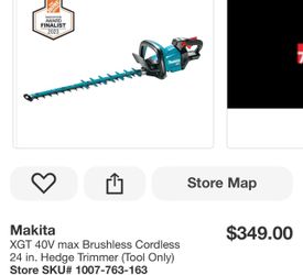 Makita XGT 40V max Brushless Cordless 24 in. Hedge Trimmer (Tool Only)