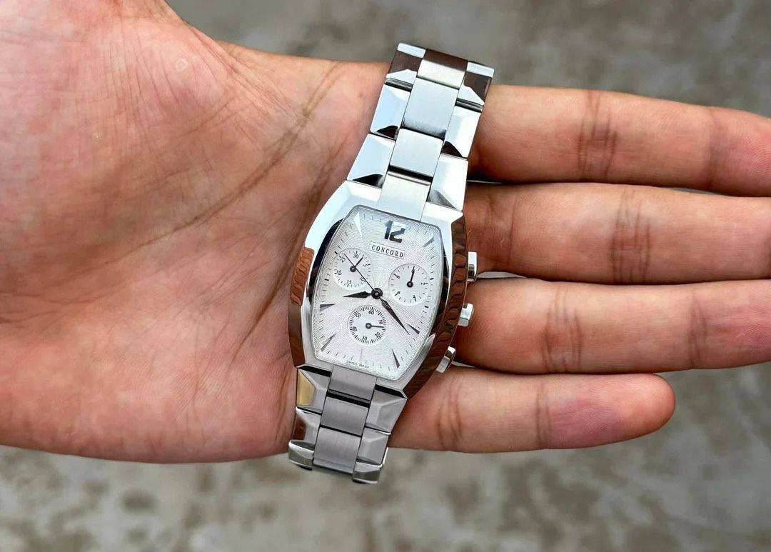 Concord La Scala Steel Chronograph White Guilloche Dial Quartz Watch 14.H1.1481 Watch,All Products : American Fashion Style Bags On Sale
