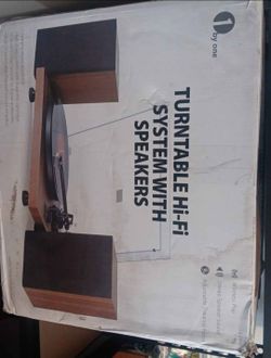 1 by One Hi-Fi Turntable System with Speakers