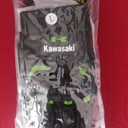 KAWASAKI MOTORCYCLE GLOVES - LARGE