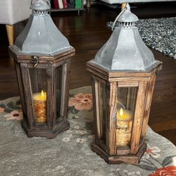 Lantern Holder Set with Flameless Candles