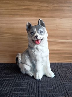 Ceramic Husky Dog Figural, Home Decor