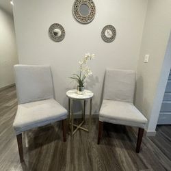 Two Chairs End Table And Mirror Set