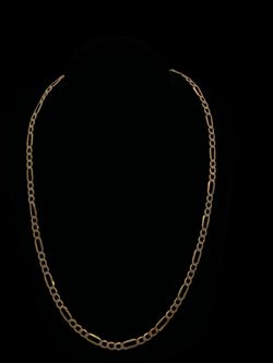 24" Gold diamond cut figaro chain #31444