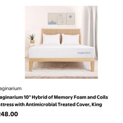 10" Hybrid of Memory Foam and Coils Mattress
