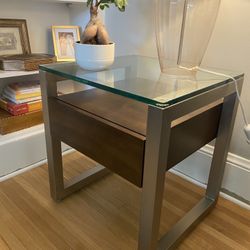 Modern Glass Metal End Tables 
